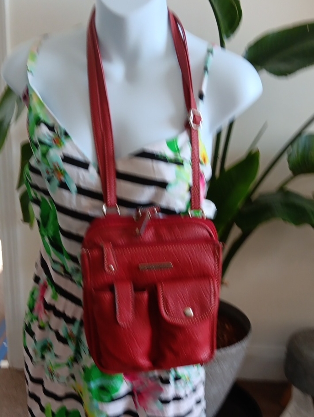Jaclyn Smith  Red Crossbody Bag with Gold Accent